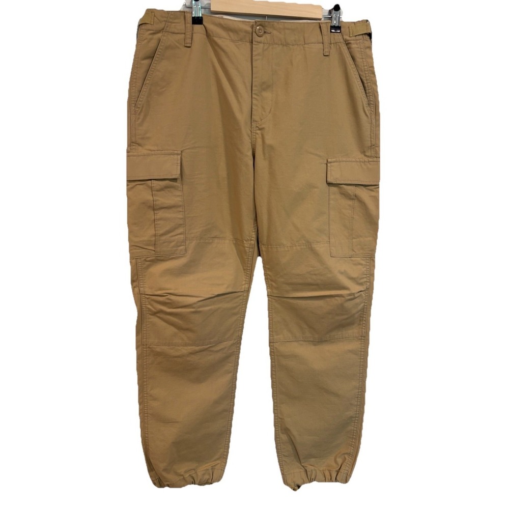 OBEY Pant Recon Cargo Pant Ripstop Adjustable Waist Double Knee Beige Mens 34x31